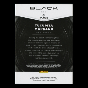 Tucupita Marcano RC 2021 Black Blue Rookie Padres 29/99