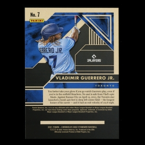 Vladimir Guerrero Jr. 2021 Gold Standard Blue Jays