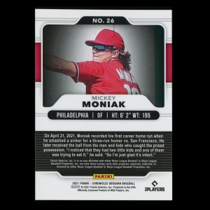 Mickey Moniak RC 2021 Obsidian Rookie Phillies
