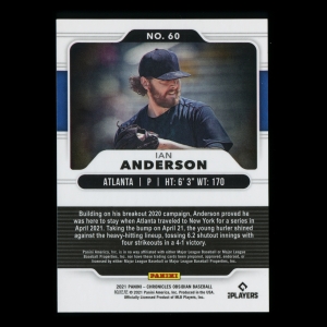 Ian Anderson RC 2021 Obsidian Rookie Braves