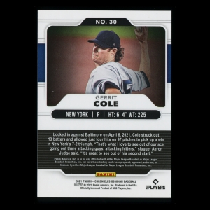 Gerrit Cole 2021 Obsidian Yankees