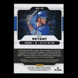 Kris Bryant 2021 Obsidian Cubs