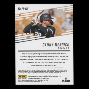 Danny Mendick 2021 Prestige Autographs Rookie White Sox