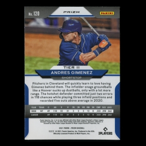Andres Gimenez RC 2021 Prizm Purple Rookie Indians