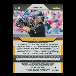 Jared Oliva RC 2021 Prizm Green Wave Rookie Pirates