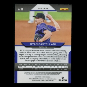 Ryan Castellani RC 2021 Prizm Green Wave Rookie Rockies