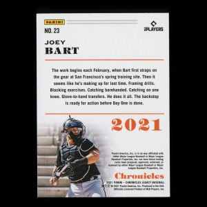 Joey Bart RC 2021 Chronicles Rookie Giants