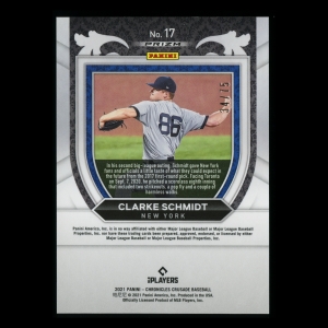 Clarke Schmidt RC 2021 Crusade Green Rookie Yankees 34/75