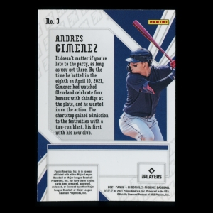 Andres Gimenez RC 2021 Phoenix Rookie Indians