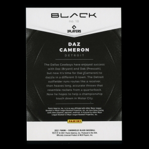 Daz Cameron RC 2021 Black Rookie Tigers