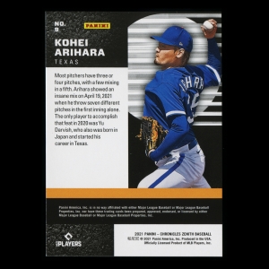 Kohei Arihara RC 2021 Zenith Rookie Rangers