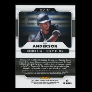 Tim Anderson 2021 Obsidian White Sox