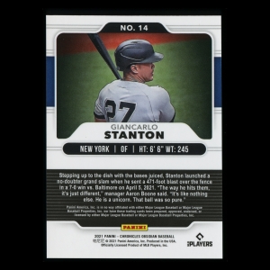 Giancarlo Stanton 2021 Obsidian Yankees