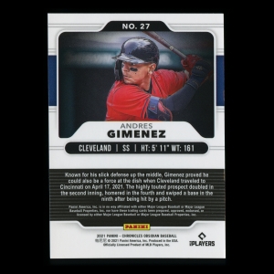 Andres Gimenez RC 2021 Obsidian Rookie Indians