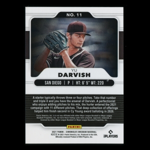 Yu Darvish 2021 Obsidian Padres