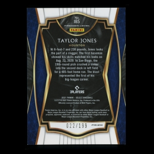 Taylor Jones RC 2021 Select Red Rookie Astros 022/199