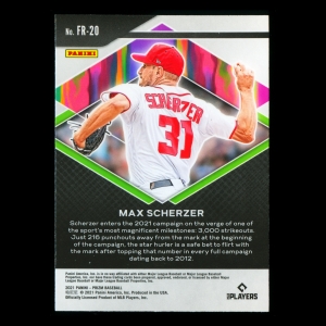 Max Scherzer 2021 Prizm Fearless Nationals