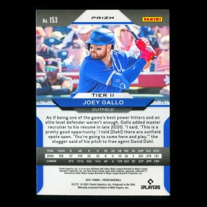 Joey Gallo 2021 Prizm Red White & Blue Rangers