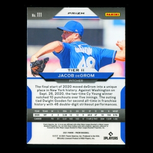 Jacob deGrom 2021 Prizm Red White & Blue Mets