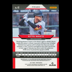 Ketel Marte 2021 Prizm Red White & Blue Red Diamondbacks