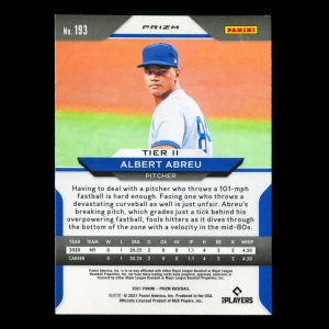 Albert Abreu RC 2021 Prizm Red White & Blue Rookie Yankees
