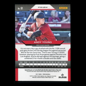 Andy Young RC 2021 Prizm Red White & Blue Rookie Diamondbacks