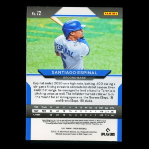 Santiago Espinal RC 2021 Prizm Rookie Blue Jays