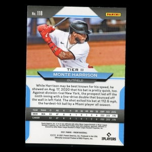 Monte Harrison RC 2021 Prizm Rookie Marlins