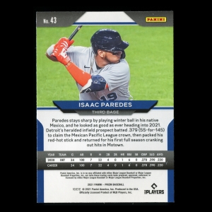Isaac Paredes RC 2021 Prizm Rookie Tigers