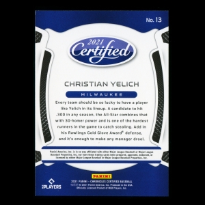 Christian Yelich 2021 Certified Brewers