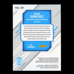 Jesus Sanchez RC 2021 Elite Rookie Marlins