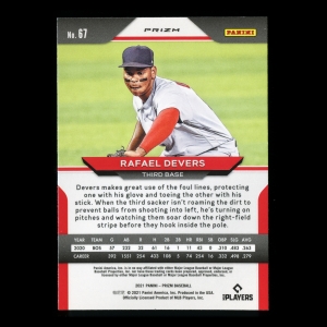 Rafael Devers 2021 Prizm Silver Red Sox
