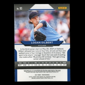 Logan Gilbert RC 2021 Prizm Rookie Mariners
