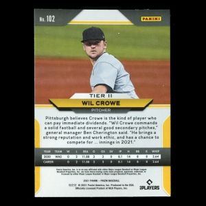 Wil Crowe RC 2021 Prizm Rookie Pirates
