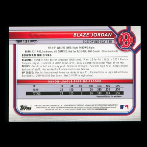 Blaze Jordan 2022 Bowman Prospect Red Sox
