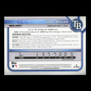 Vidal Brujan RC 2022 Bowman Rookie Rays