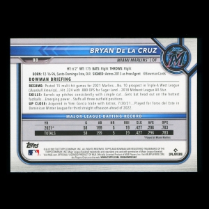 Bryan De La Cruz RC 2022 Bowman Rookie Marlins