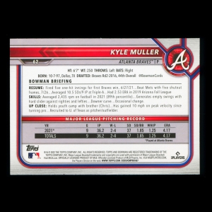Kyle Muller RC 2022 Bowman Rookie Braves