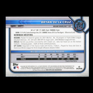 Bryan De La Cruz RC 2022 Bowman Rookie Marlins