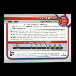Connor Wong RC 2022 Bowman Rookie Red Sox
