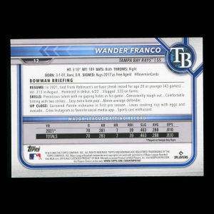 Wander Franco RC 2022 Bowman Rookie Rays