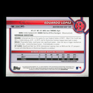 Eduardo Lopez 2022 Bowman 1st Prospect Red Sox