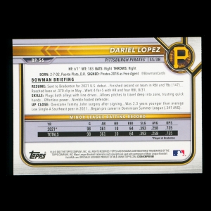 Dariel Lopez 2022 Bowman 1st Prospect Pirates