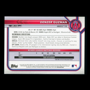 Denzer Guzman 2022 Bowman 1st Prospect Angels