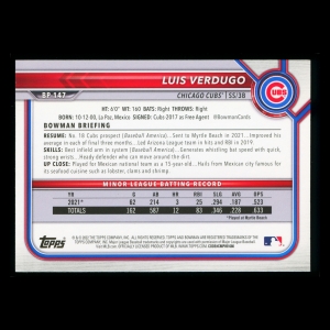 Luis Verdugo 2022 Bowman 1st Prospect Cubs