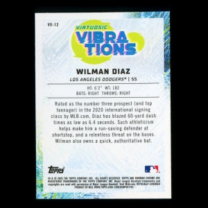  Wilman Diaz 2022 Bowman Chrome Virtuosic Vibrations Dodgers