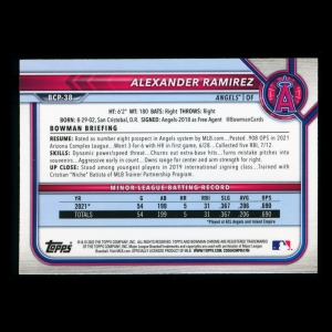 Alexander Ramirez 2022 Bowman Chrome Prospects Angels