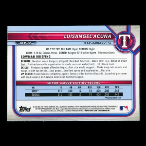 Luisangel Acuna 2022 Bowman Chrome Prospects Rangers