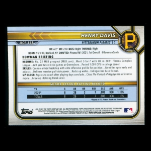 Henry Davis 2022 Bowman Chrome Prospects Pirates