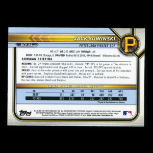 Jack Suwinski 2022 Bowman Chrome 1st Bowman Prospects Pirates